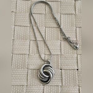 Endless Love Knot Necklace Silver Tone